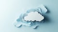 dissolvg cloud upload icon in dissolving paper cut style Royalty Free Stock Photo