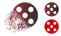 Dissolving Dot Halftone Round Dice Icon Royalty Free Stock Photo