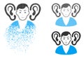 Dissolving Dotted Halftone Listener Icon with Face