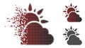 Dissolving Dotted Halftone Sun And Cloud Weather Icon Royalty Free Stock Photo