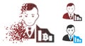 Dissolving Pixel Halftone Bitcoin Trader Icon Royalty Free Stock Photo