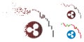 Dissolving Pixel Halftone Candlestick Chart Ripple Fall Icon