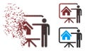 Dissolving Pixel Halftone Realtor Presentation Board Icon Royalty Free Stock Photo