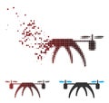 Dissolving Pixel Halftone Rotorcraft Icon