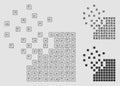 Dissolving Pixel Mosaic Vector Mesh 2D Model and Triangle Mosaic Icon