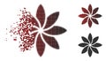 Dissolving Pixelated Halftone Abstract Flower Icon