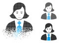 Dissolving Pixelated Halftone Business Woman Icon with Face Royalty Free Stock Photo
