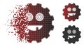 Dissolving Pixelated Halftone Maniac Smiley Gear Icon Royalty Free Stock Photo