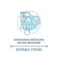 Dissonance-reducing buying behavior concept icon