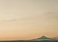 From a distance at the break of dawn shot photo of the volcano Erciyes to the south of Kayseri, Anatolia, Turkey Royalty Free Stock Photo