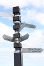 Distance and direction sign, Cape of Good Hope, Cape Town, South Africa Royalty Free Stock Photo