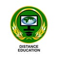 Distance education badge logo design