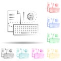 Distance education multi color set icon. Simple thin line, outline vector of education icons for ui and ux, website or mobile Royalty Free Stock Photo