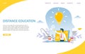 Distance education vector website landing page design template Royalty Free Stock Photo