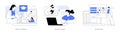 Distance educational process isolated cartoon vector illustrations se
