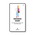 Distance Exam Girl Student Passed Success Vector