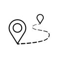 Distance icon illustration isolated vector sign symbol. Royalty Free Stock Photo
