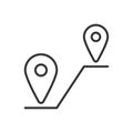 Distance Icon - Location Map Pin Icon Royalty Free Stock Photo