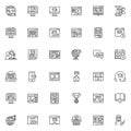 Distance learning line icons set Royalty Free Stock Photo