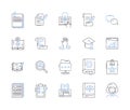 distance learning outline icons collection. Distance, Learning, Online, Education, Virtual, Course, Program vector and