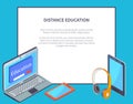 Distance Learning and Various Devices Illustration Royalty Free Stock Photo