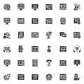 Distance learning vector icons set Royalty Free Stock Photo