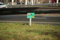 Distance sign at Motorway A16 at Zwijndrecht in the Netherlands. Royalty Free Stock Photo