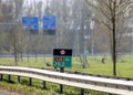 Distance sign of the shortest motorway in the netherlands : A38 Royalty Free Stock Photo