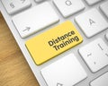 Distance Training - Message on the Yellow Keyboard Keypad. 3D.