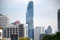 Distance view of the King Power MahaNakhon skyscraper in Bangkok