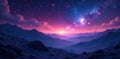Distant cosmic landscape with twinkling lights , twinkling, cosmos Royalty Free Stock Photo