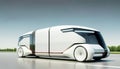 distant future autonomous cargo Technology transportation.Car truck fantastic glow light container. technology transportation