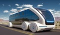 distant future autonomous cargo Technology transportation.Car truck fantastic glow light container. technology transportation