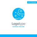 Distant, Gas, Giant, Planet Blue Solid Logo Template. Place for Tagline