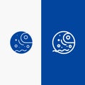 Distant, Gas, Giant, Planet Line and Glyph Solid icon Blue banner Line and Glyph Solid icon Blue banner