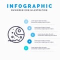 Distant, Gas, Giant, Planet Line icon with 5 steps presentation infographics Background