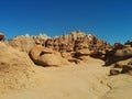 Distant hills with many hoodoos in the foreground