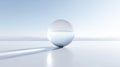 Distant horizon reflected by glass sphere shadow, Imagery of glass sphere casting shadow towards horizon evokes progress Royalty Free Stock Photo