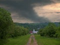 Distant hugh tornado forming