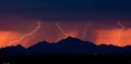 Distant Lightning at Sunset