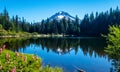 Mt. Hood reflected in Mirror Lake, Oregon Royalty Free Stock Photo