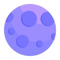 Distant Planet Covered In Craters Flat Icon