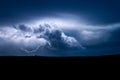 A distant storm at the border of North - and South Dakota produces beautiful lightning bolts