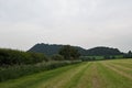 Distant view of Beeston Castle, on the Sandstone trail, in Cheshire. Royalty Free Stock Photo