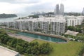 View of Singapore at the bay from Sentosa Island Royalty Free Stock Photo