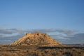 Distant view of a cattle cabin under the Bardena Blanca, in Navarra.