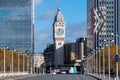 Distant view of the Clock Tower of Gare de Lyon train station, Paris, France Royalty Free Stock Photo