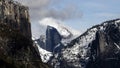 Distant View Of Halfdome With Snow Yosemite Royalty Free Stock Photo