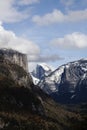 Distant View Halfdome And Valley Blue Sky Clouds Snow Royalty Free Stock Photo