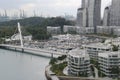 View of Singapore at the bay from Sentosa Island Royalty Free Stock Photo